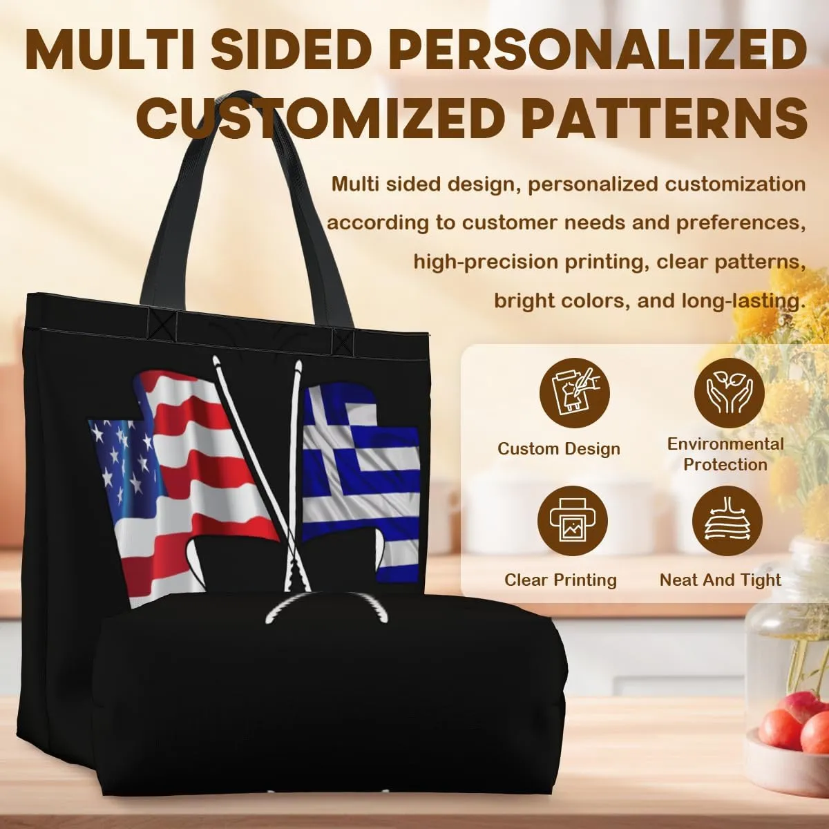 Tote Bag for Women Men Large Reusable Beach Shoulder Bags With Zipper for Gym Shopping Travel Gifts Yoga