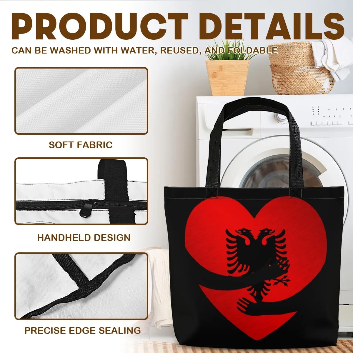 Tote Bag for Women Men Large Reusable Beach Shoulder Bags With Zipper for Gym Shopping Travel Gifts Yoga