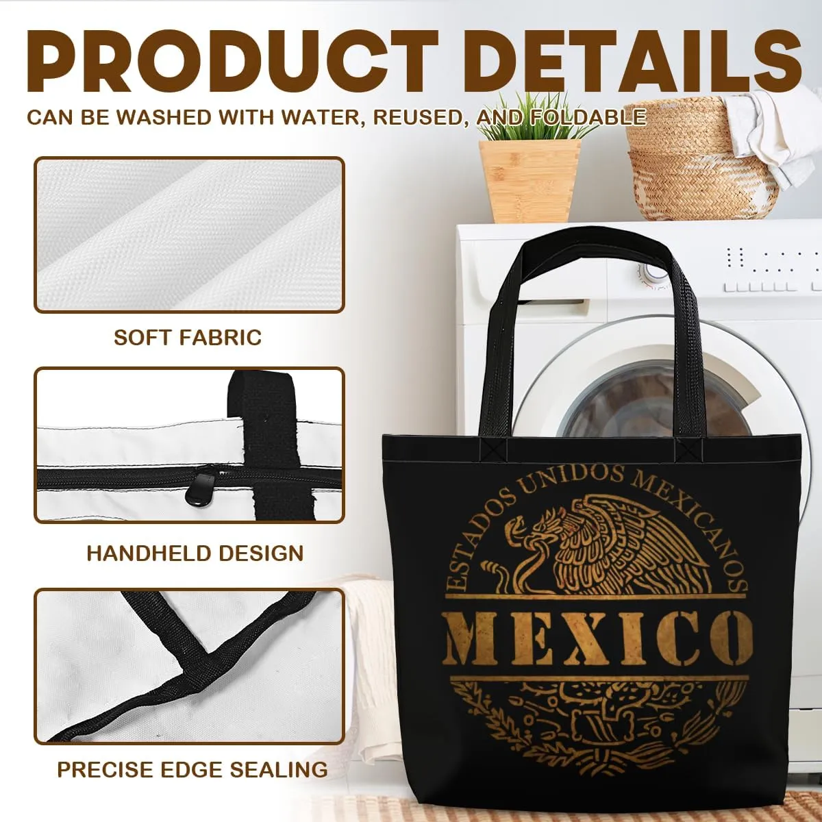 Tote Bag for Women Men Large Reusable Beach Shoulder Bags With Zipper for Gym Shopping Travel Gifts Yoga