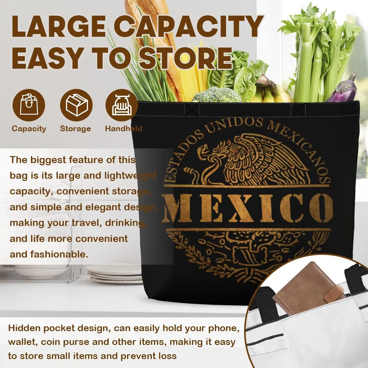 Tote Bag for Women Men Large Reusable Beach Shoulder Bags With Zipper for Gym Shopping Travel Gifts Yoga