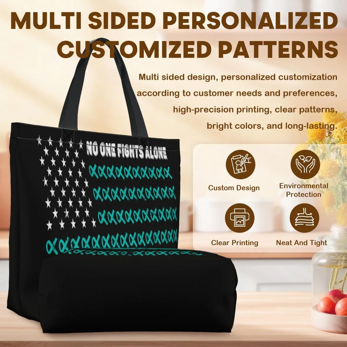 Tote Bag for Women Men Large Reusable Beach Shoulder Bags With Zipper for Gym Shopping Travel Gifts Yoga
