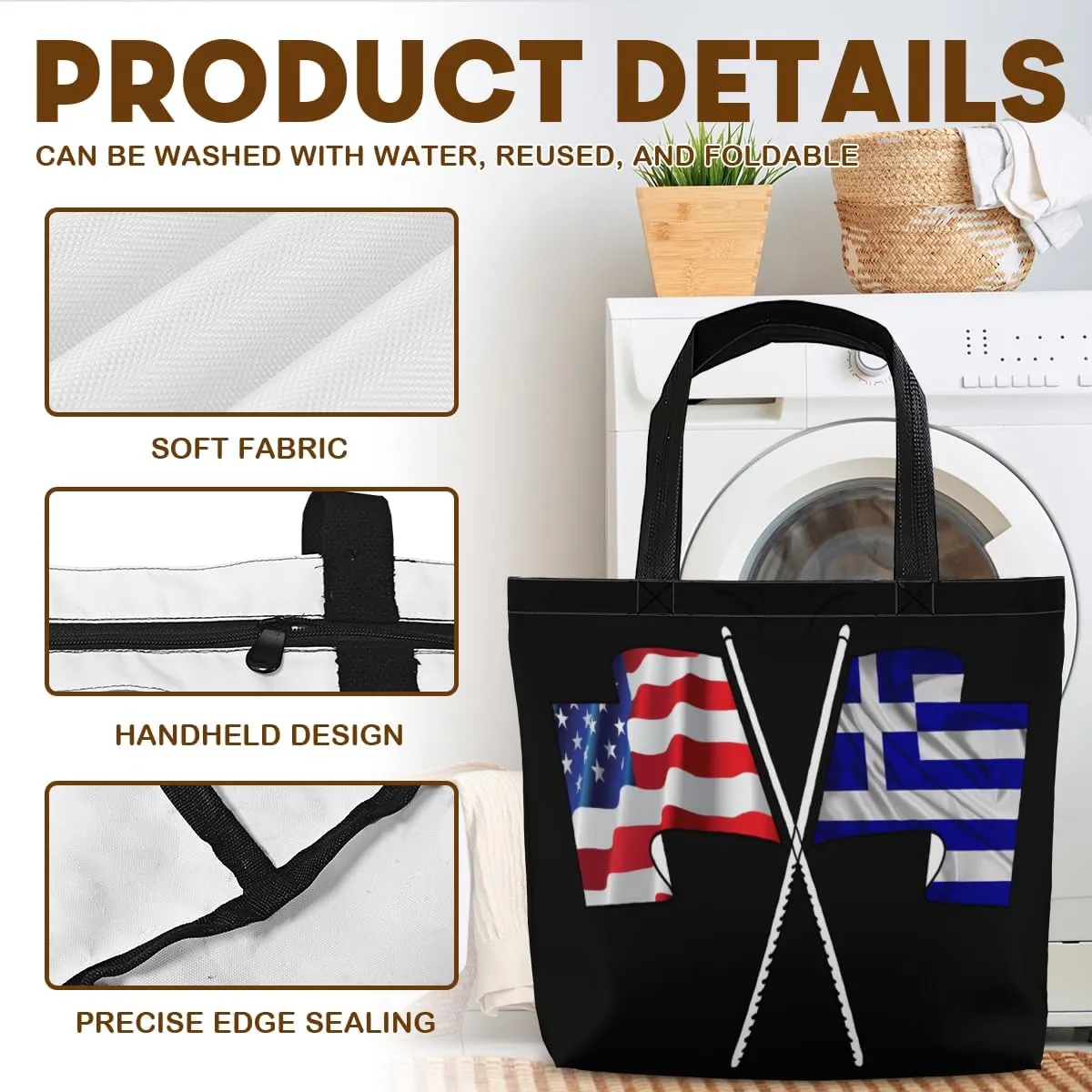 Tote Bag for Women Men Large Reusable Beach Shoulder Bags With Zipper for Gym Shopping Travel Gifts Yoga