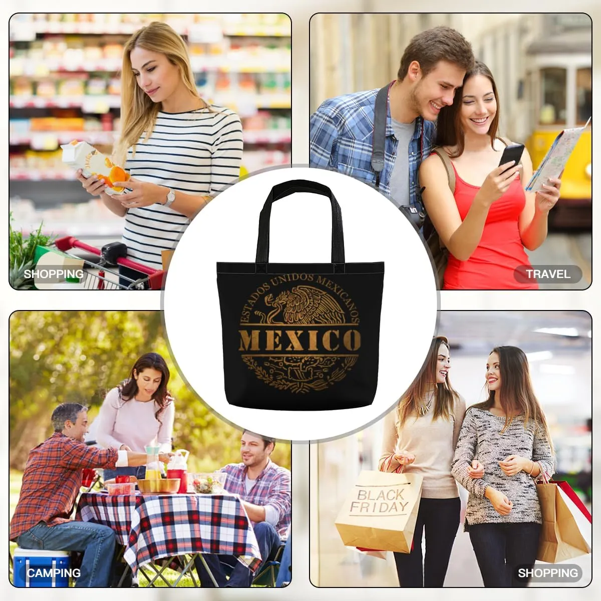 Tote Bag for Women Men Large Reusable Beach Shoulder Bags With Zipper for Gym Shopping Travel Gifts Yoga