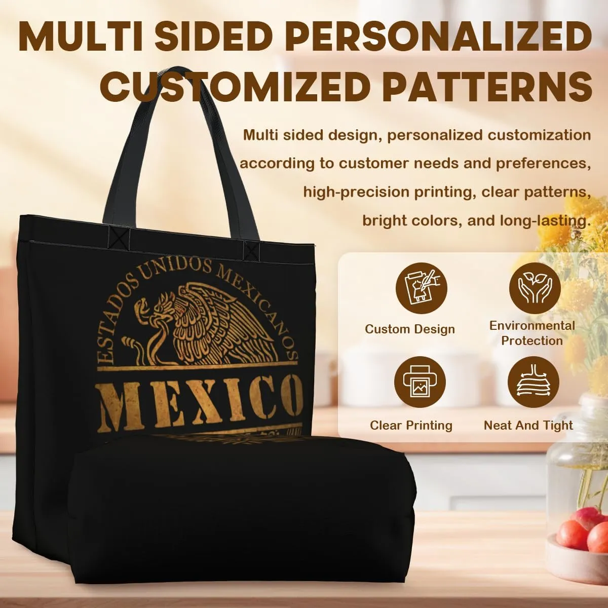 Tote Bag for Women Men Large Reusable Beach Shoulder Bags With Zipper for Gym Shopping Travel Gifts Yoga