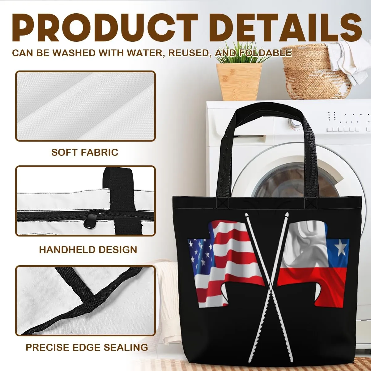 Tote Bag for Women Men Large Reusable Beach Shoulder Bags With Zipper for Gym Shopping Travel Gifts Yoga