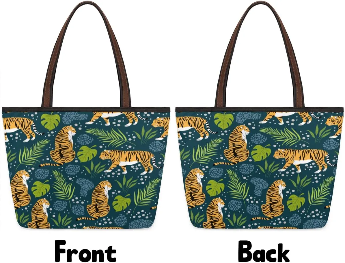 Tote Bag for Women with Zipper Large Capacity Top Handle Casual Shoulder Bag Handbag Reusable Shopping