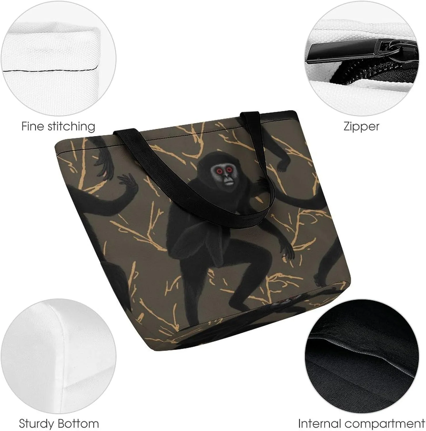 Tote Bag Reusable Grocery Bag Foldable Shopping Bag Extra Large Shoulder Bag Cute Cow Tote Bag for Travel Work