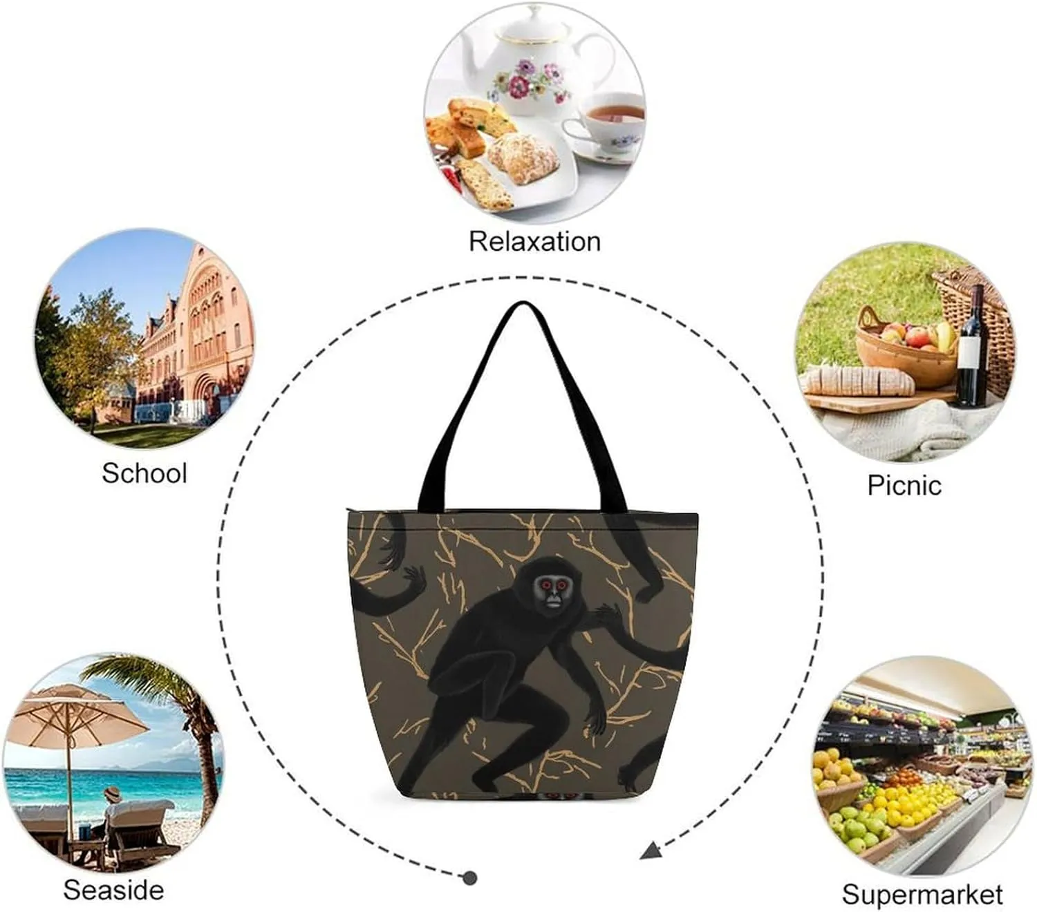 Tote Bag Reusable Grocery Bag Foldable Shopping Bag Extra Large Shoulder Bag Cute Cow Tote Bag for Travel Work