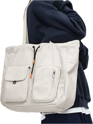 Tote Bags for Women with Toiletry Bag Sets Carry on bag Handbag Waterproof Casual Travel Beach Bag Crossbody Bag for Gym Work Travel Shopping Off White