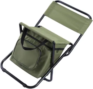 Totority 1pc Folding Fishing Chair Backrest Insulated Cooler Bag Portable Outdoor Seating for Camping Hiking Beach and Fishing Lightweight Design Storage Capacity