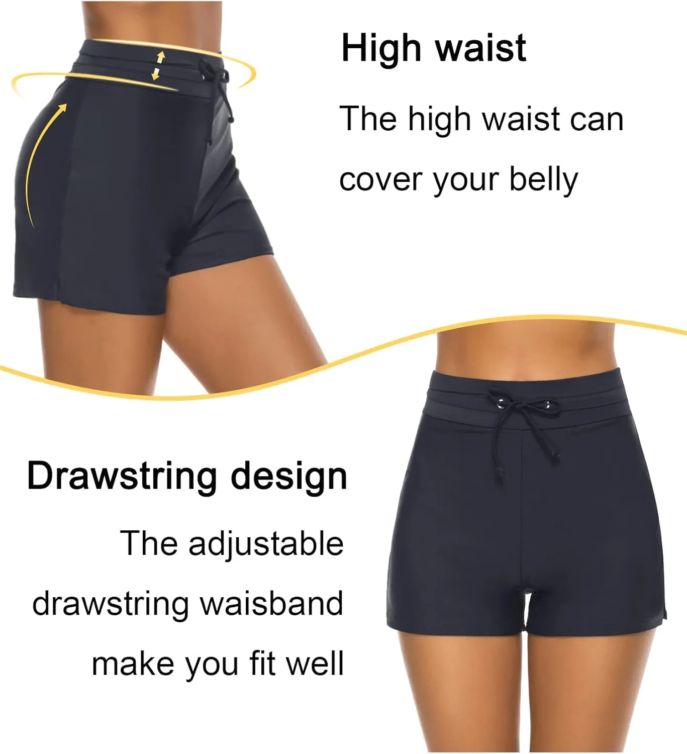 Tournesol Women's Swim Shorts High Waisted Bathing Suit Bottoms Swimsuit Tankini Boy Shorts with Liner
