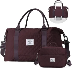Travel Bag for Women, Overnight Duffel Weekender Bag with Toiletry Bag,Gym Bag with Wet Pocket,Personal Item Carry On Bag