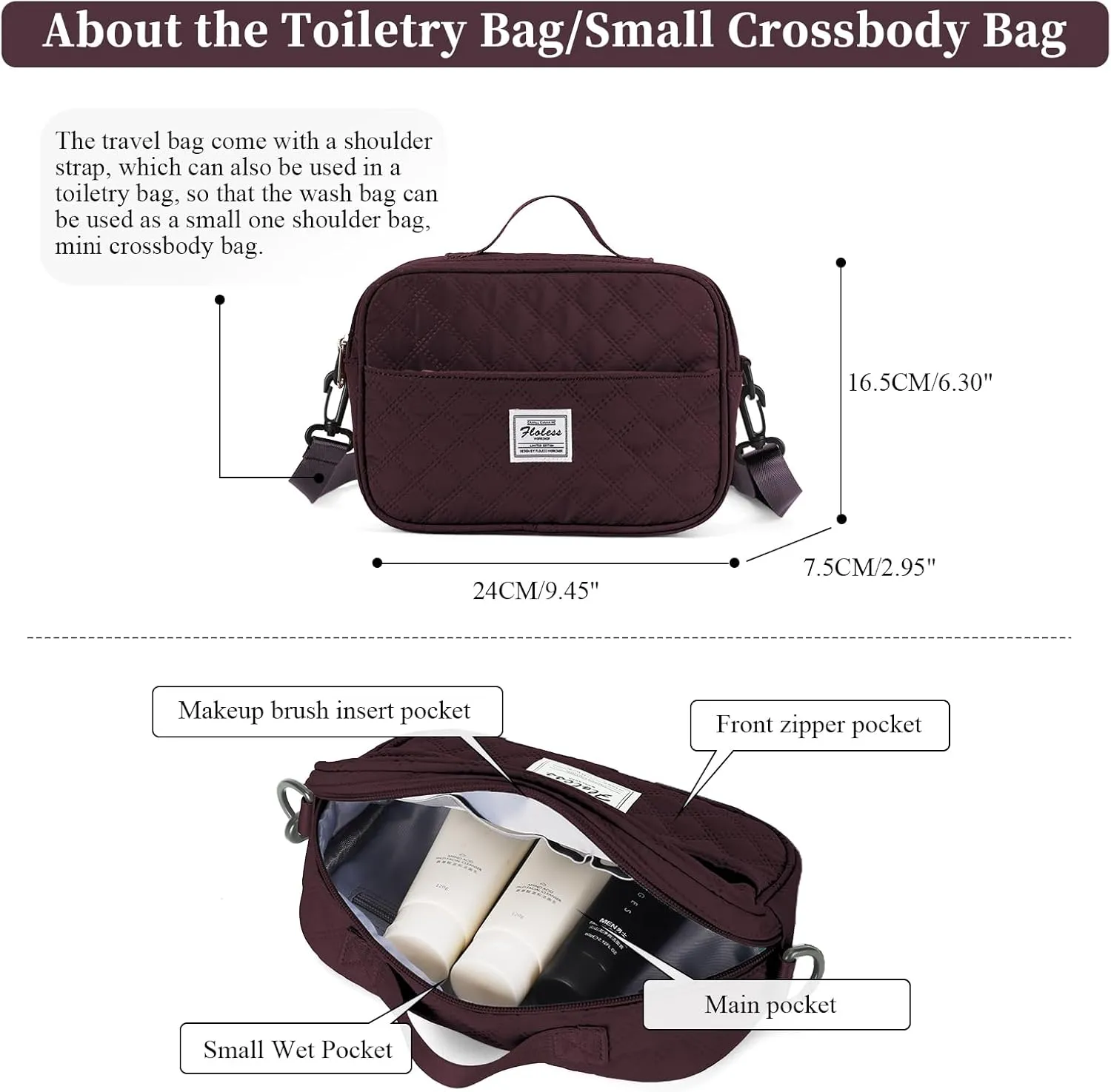 Travel Bag for Women, Overnight Duffel Weekender Bag with Toiletry Bag,Gym Bag with Wet Pocket,Personal Item Carry On Bag