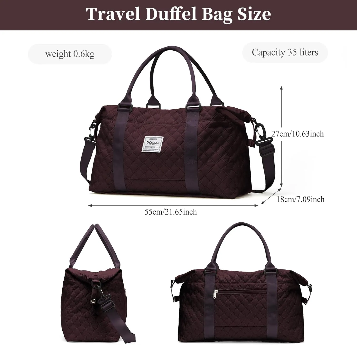 Travel Bag for Women, Overnight Duffel Weekender Bag with Toiletry Bag,Gym Bag with Wet Pocket,Personal Item Carry On Bag