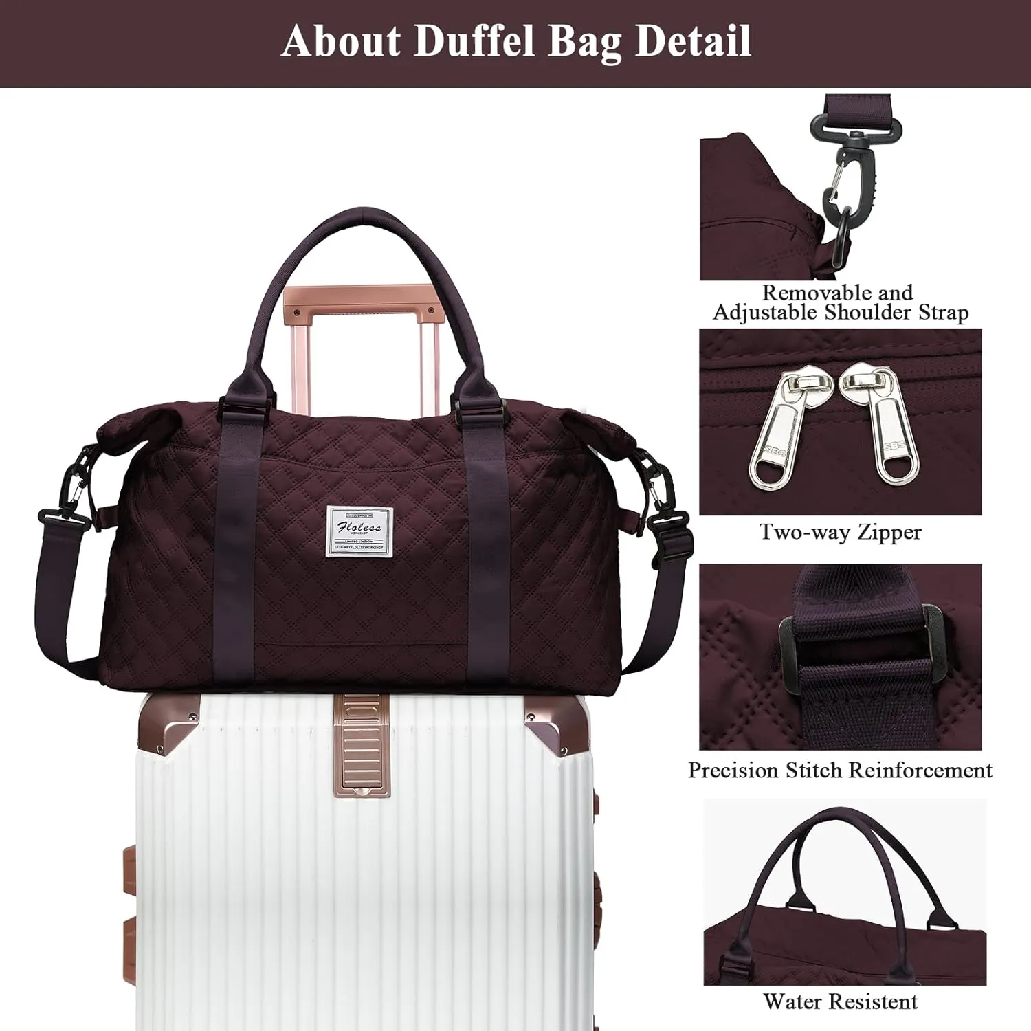 Travel Bag for Women, Overnight Duffel Weekender Bag with Toiletry Bag,Gym Bag with Wet Pocket,Personal Item Carry On Bag