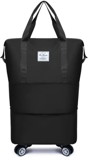 Travel Bag with Wheels, 2025 New Large Capacity Travel Bag - Universal Wheel Removable (Black)
