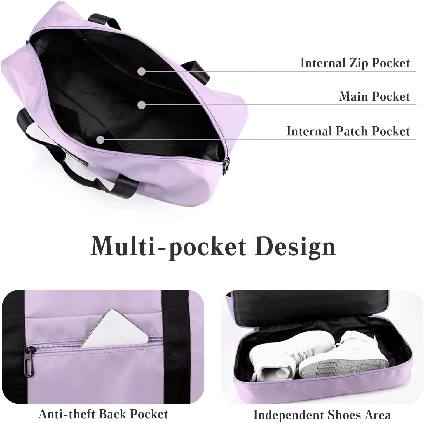Travel Duffel Bag for Women and Men Foldable Weekender Overnight Bag