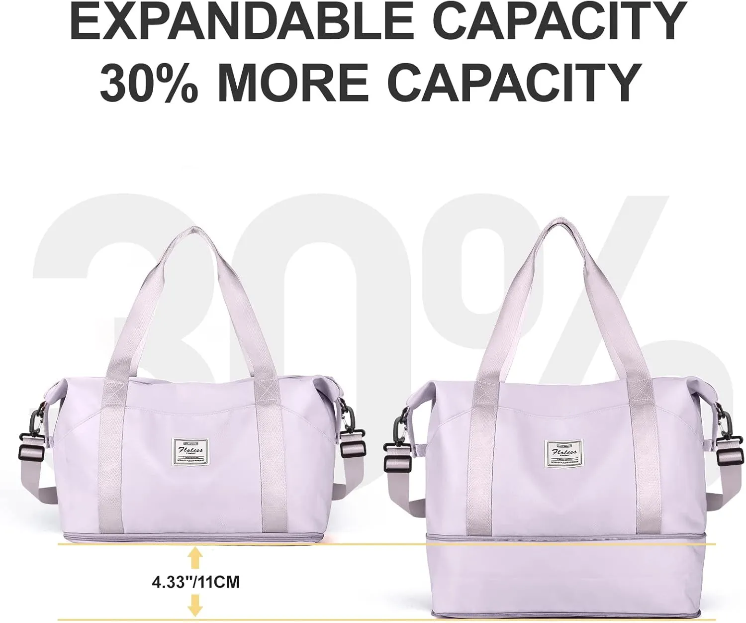 Travel Duffel Bag, Sports Tote Gym Bag, Shoulder Weekender Overnight Bag for Women
