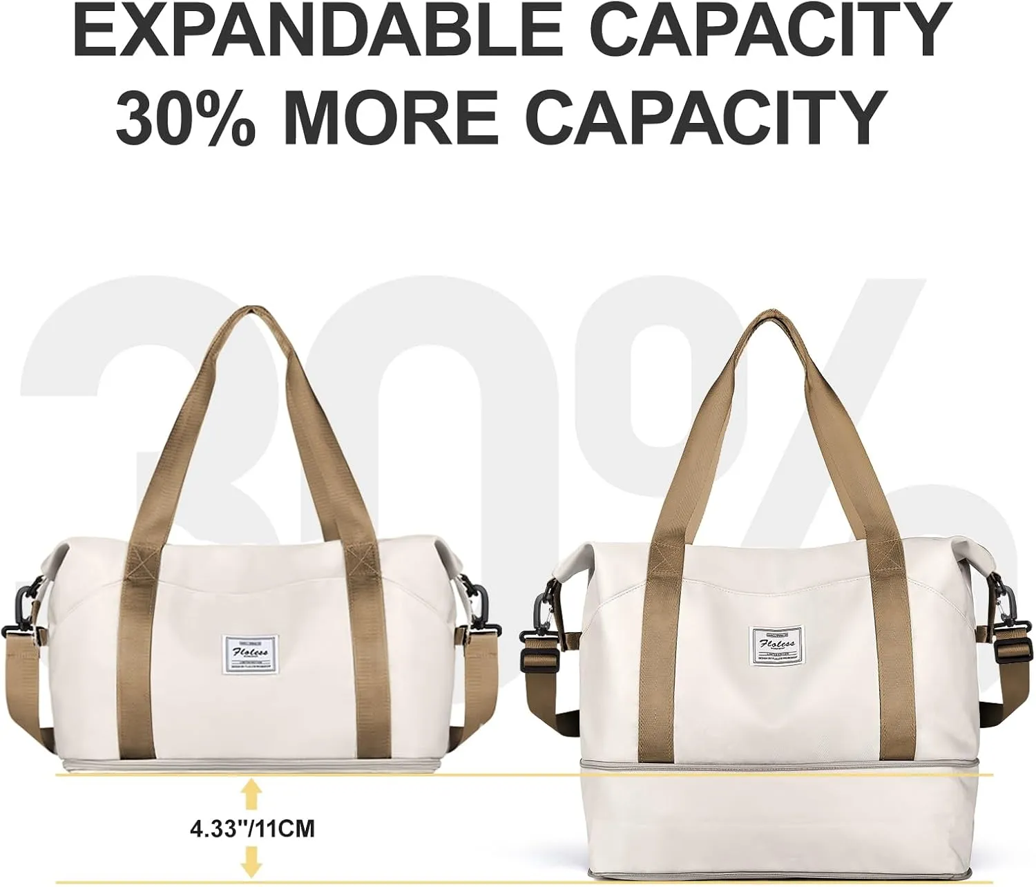 Travel Duffel Bag, Sports Tote Gym Bag, Shoulder Weekender Overnight Bag for Women