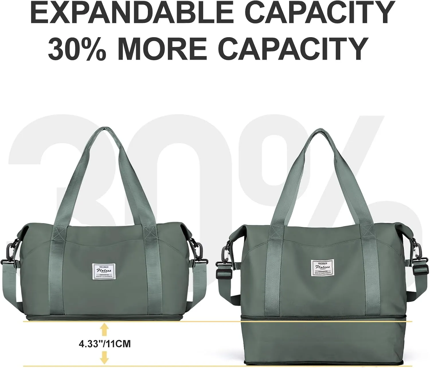 Travel Duffel Bag, Sports Tote Gym Bag, Shoulder Weekender Overnight Bag for Women