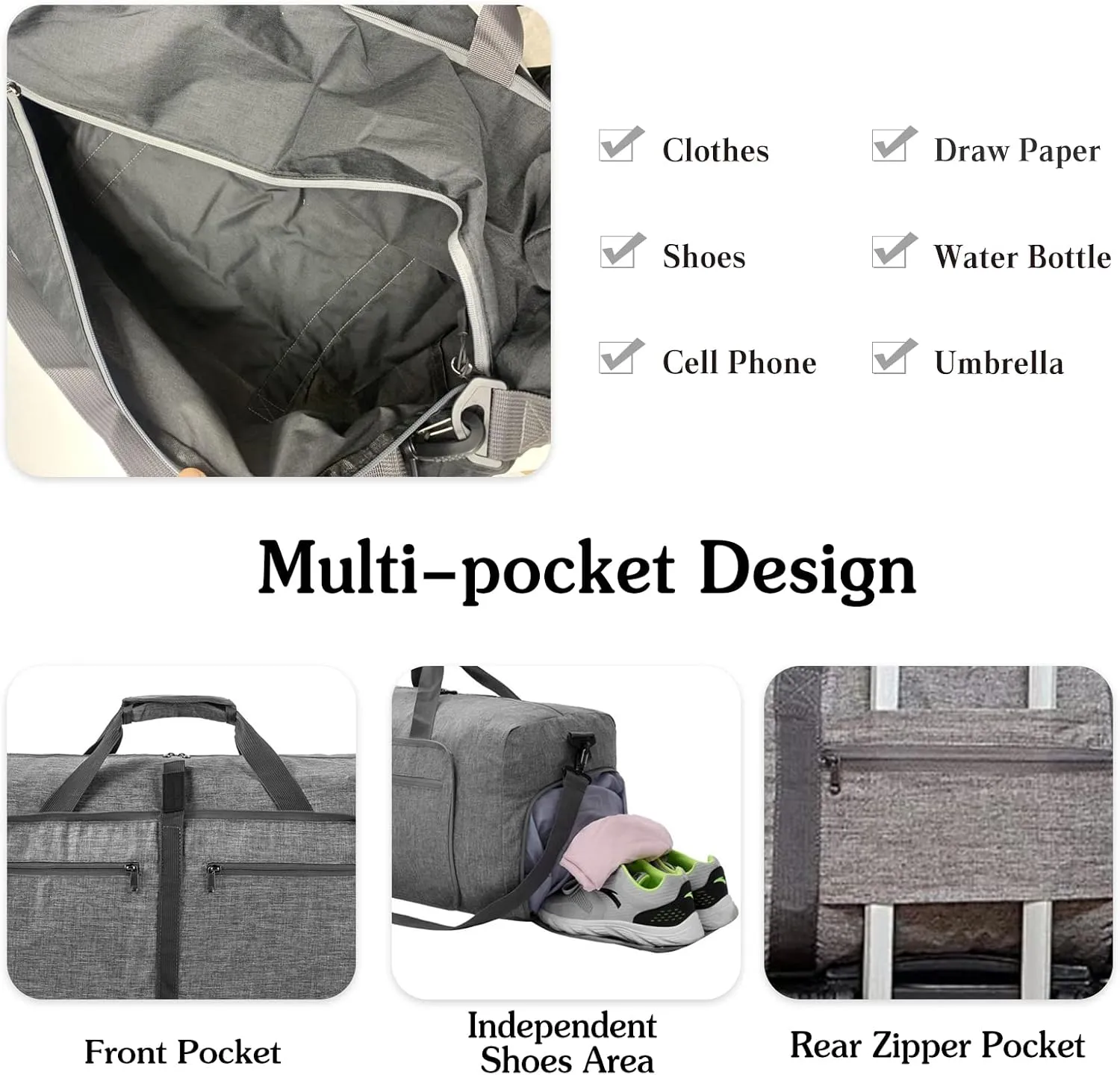Travel Duffle Bag for Men/Women 115L Foldable Sport Duffel Bag Gym Tote Bag with Shoes Compartment Large Overnight Bag Weekend Shoulder Bag Lightweight Carry On Luggage Hospital Bag Blue B