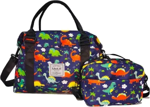Travel Duffle Bag Weekender Overnight Bag Gym Tote with Wet Pocket for Women Girls Workout Duffel Bag Water Resistant (W-Cute Dinosaurs Toiletry Bag)