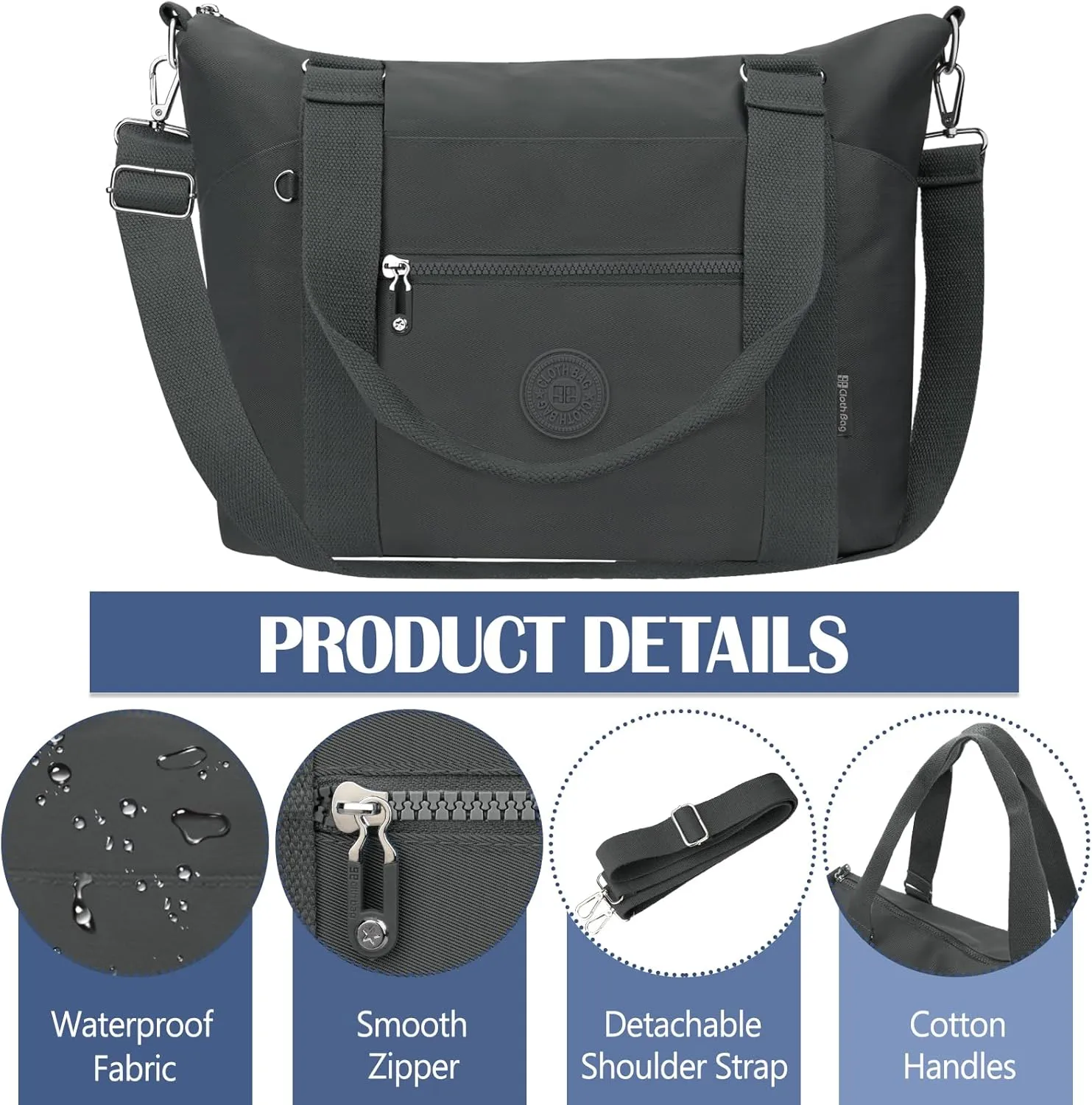 Travel Gym Duffel Bag for Women, Waterproof Nylon Weekender Overnight Bag Personal Item Carry on Bags for Airplanes Hospital Sports Fitness Dance Mommy Tote