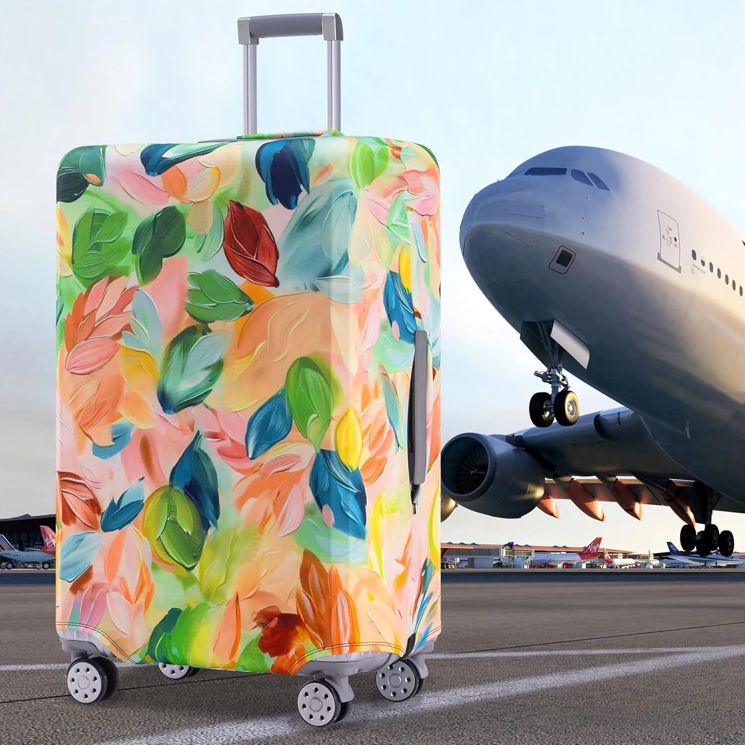TRAVEL KIN Luggage Covers For Suitcase Tsa Approved,Suitcase Cover Protector Fit 29-32 Inch Luggage