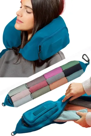 TRAVELLERO Stuffable Neck Pillow for Travel, Secret Pillow, Fits 5 Days Essentials, Neck Pillow Case, Pillow Travel Bag, Packable Pillow, Stuffable Travel Pillow, Neck Pillow Cover, Teal Blue