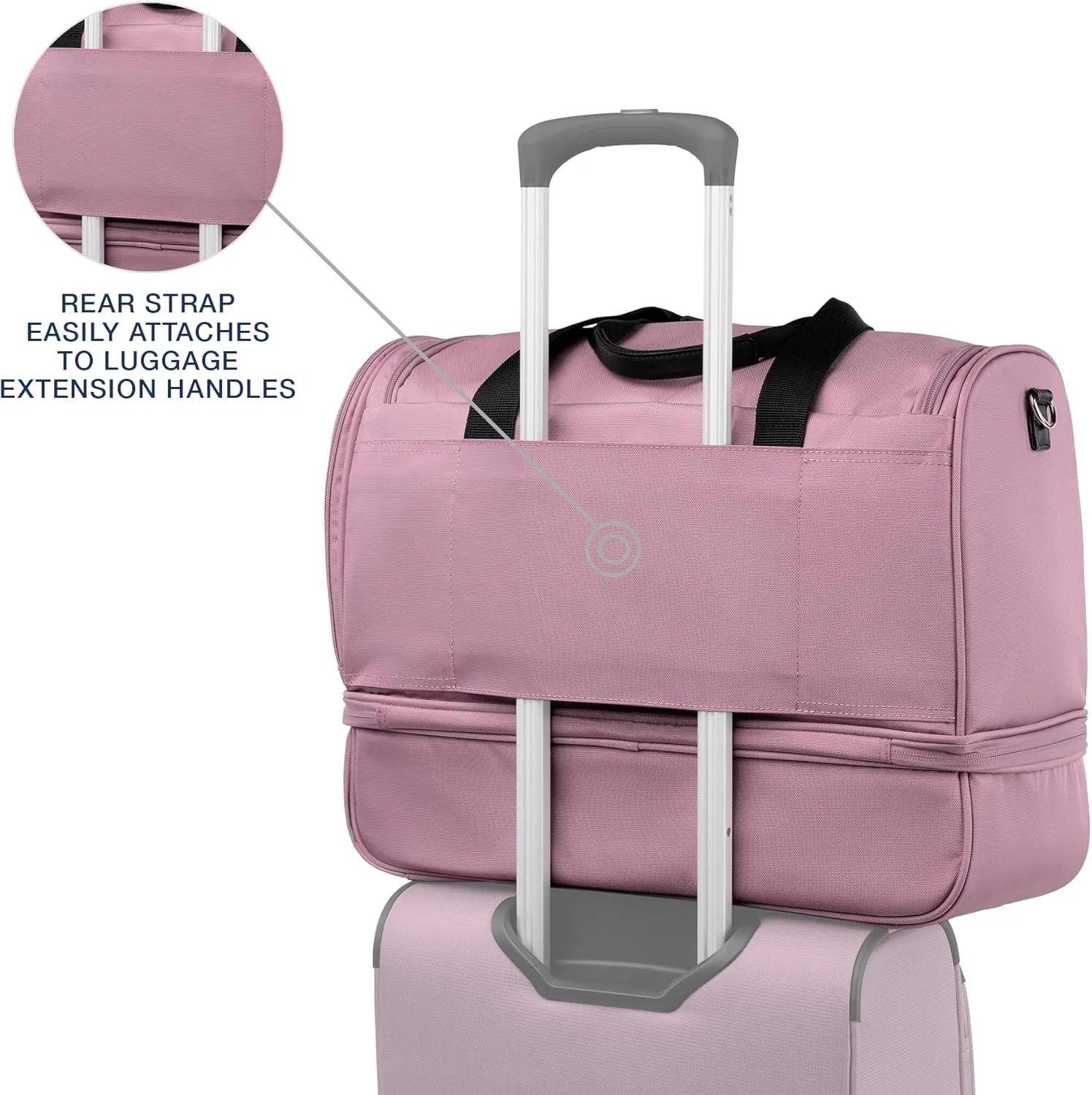 Travelpro Maxlite 5 Softside Carry-on Weekender with Drop-Bottom Compartment, Lightweight Overnight Travel Duffel Bag, Men and Women, Orchid Pink Purple, 19-Inch