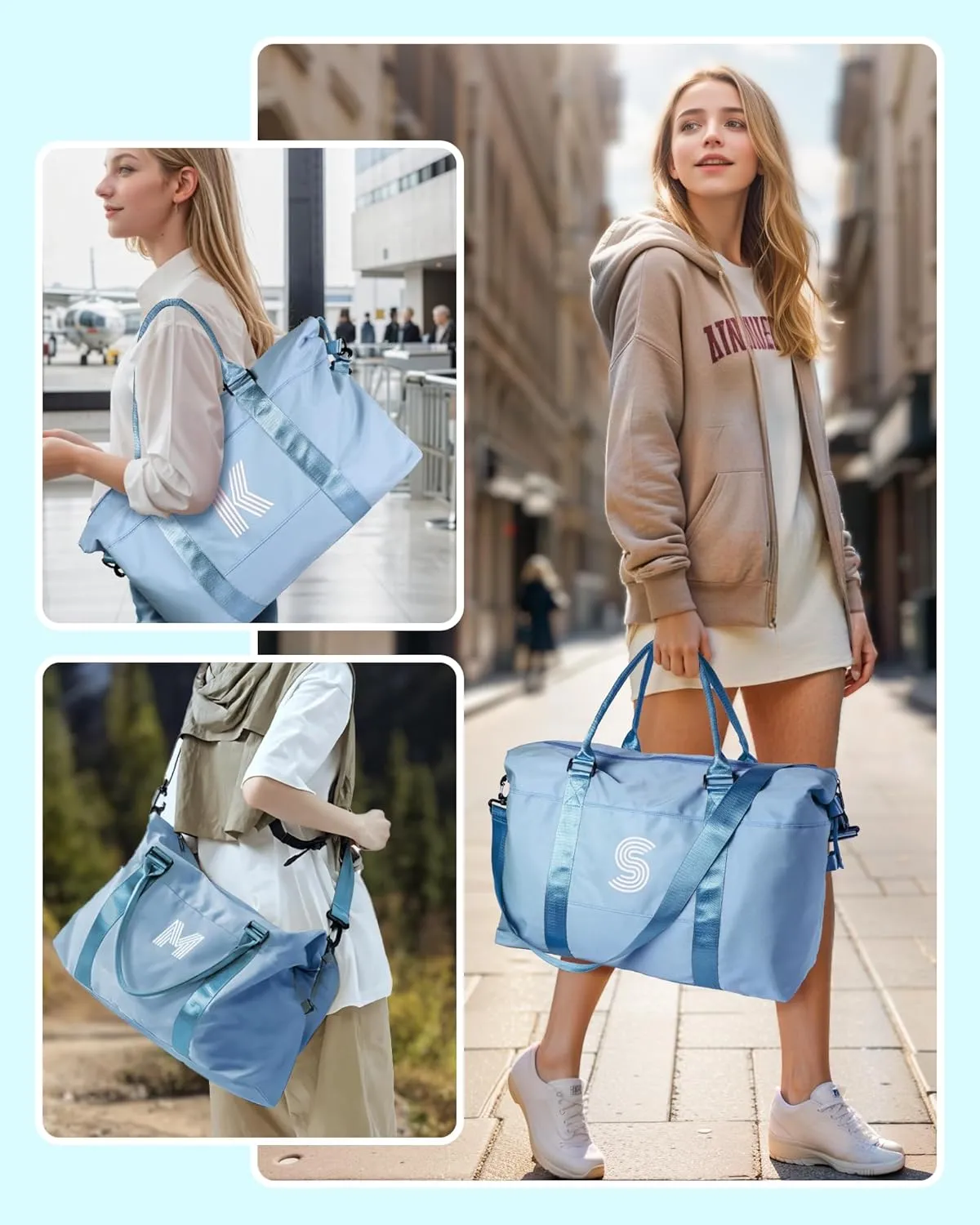 Trendy Stuff for Teen Girls, Initial Travel Duffel Bag, Gym Bag, Duffel Bag,Personalized Weekender Bag，Friend Wedding Girlfriend Birthday Gifts for Women Gifts for Teen Girls (Letter Y)
