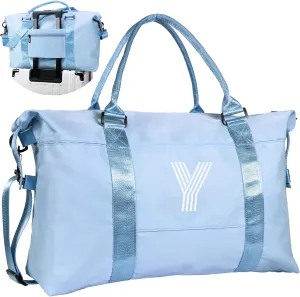 Trendy Stuff for Teen Girls, Initial Travel Duffel Bag, Gym Bag, Duffel Bag,Personalized Weekender Bag，Friend Wedding Girlfriend Birthday Gifts for Women Gifts for Teen Girls (Letter Y)