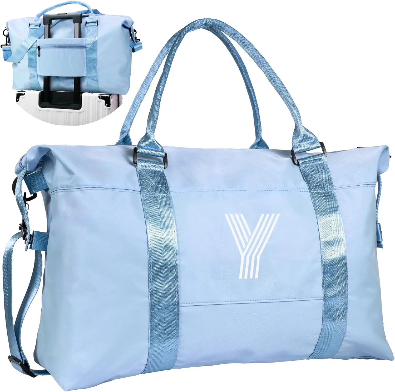 Trendy Stuff for Teen Girls, Initial Travel Duffel Bag, Gym Bag, Duffel Bag,Personalized Weekender Bag，Friend Wedding Girlfriend Birthday Gifts for Women Gifts for Teen Girls (Letter Y)