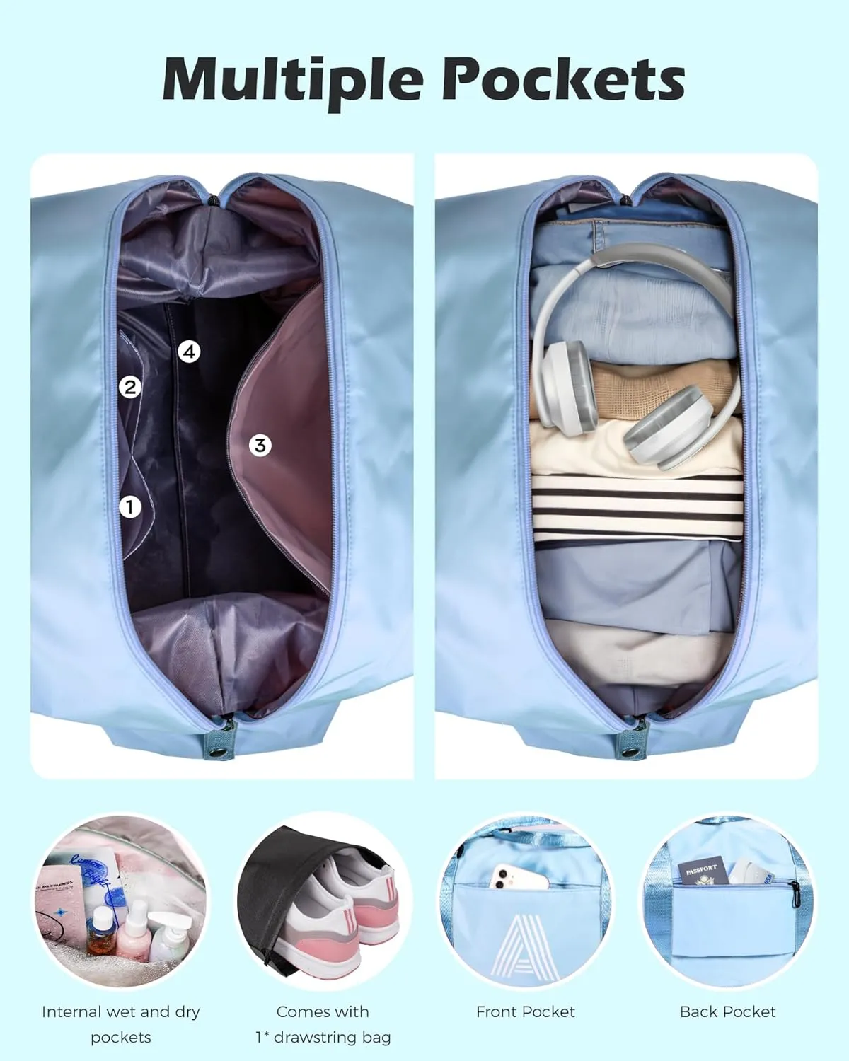 Trendy Stuff for Teen Girls, Initial Travel Duffel Bag, Gym Bag, Duffel Bag,Personalized Weekender Bag，Friend Wedding Girlfriend Birthday Gifts for Women Gifts for Teen Girls (Letter Y)