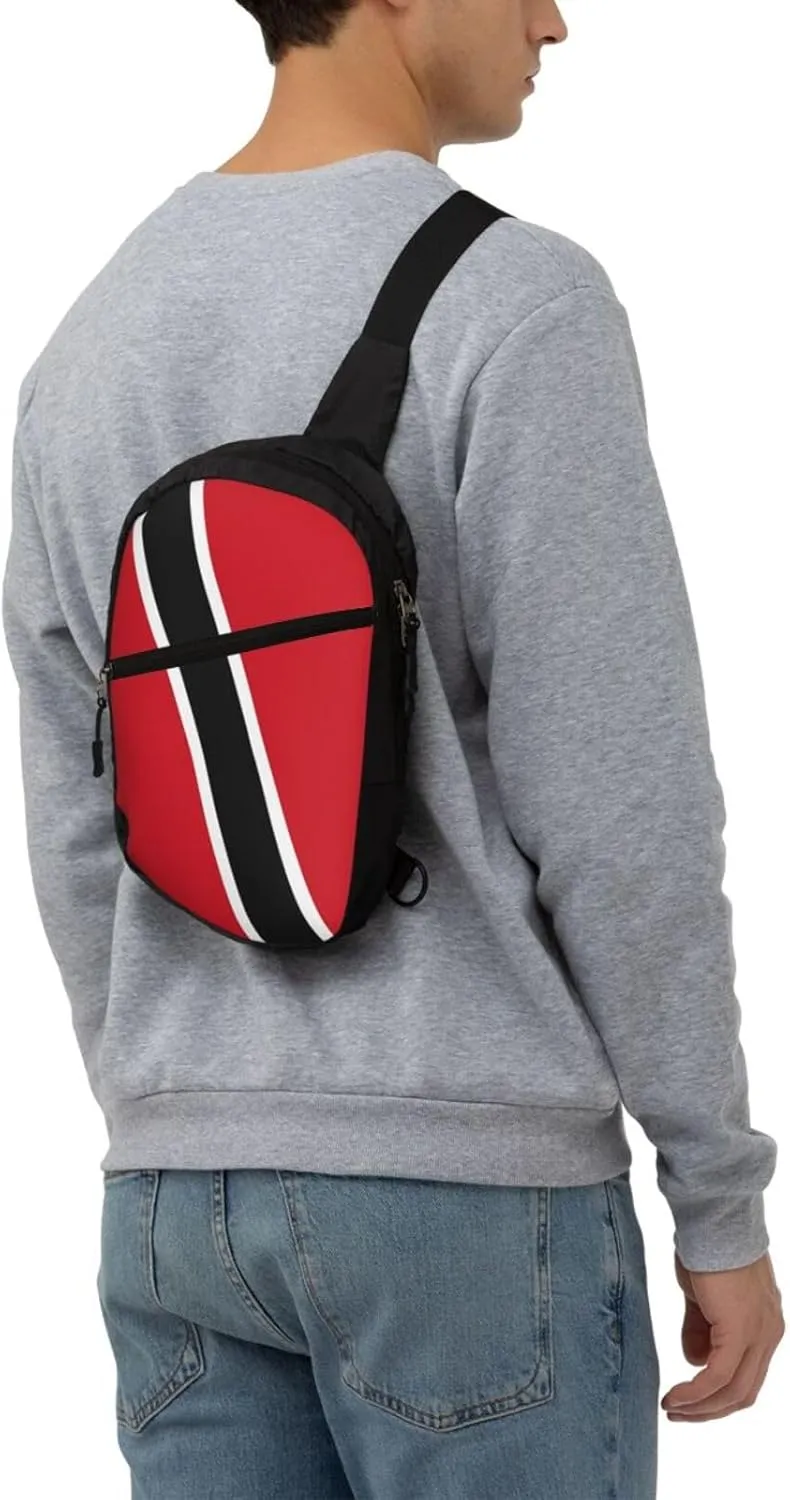Trinidad and Tobago Flag Packable Crossbody Bag Portable Sling Bags Foldable Travel Daypack Reusable Sports Shoulder Backpack Diagonally Chest Bag for Workout