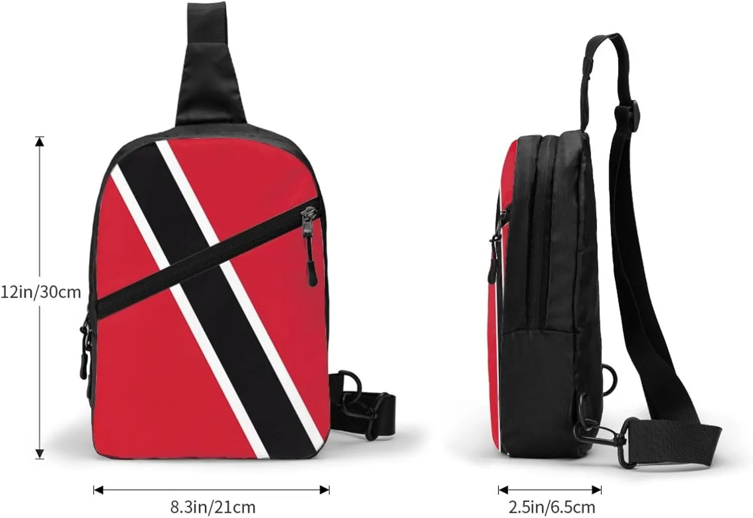 Trinidad and Tobago Flag Packable Crossbody Bag Portable Sling Bags Foldable Travel Daypack Reusable Sports Shoulder Backpack Diagonally Chest Bag for Workout