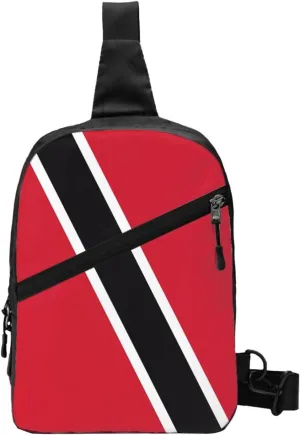 Trinidad and Tobago Flag Packable Crossbody Bag Portable Sling Bags Foldable Travel Daypack Reusable Sports Shoulder Backpack Diagonally Chest Bag for Workout