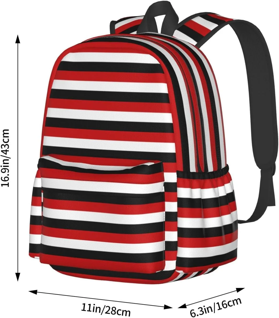 Trinidad Tobago Yemen Flag Stripes Casual Backpack Large Capacity Travel Backpacks Laptop Daypack Commuter Rucksack Adjustable Strap Sports Bags for Hiking Biking