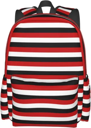 Trinidad Tobago Yemen Flag Stripes Casual Backpack Large Capacity Travel Backpacks Laptop Daypack Commuter Rucksack Adjustable Strap Sports Bags for Hiking Biking