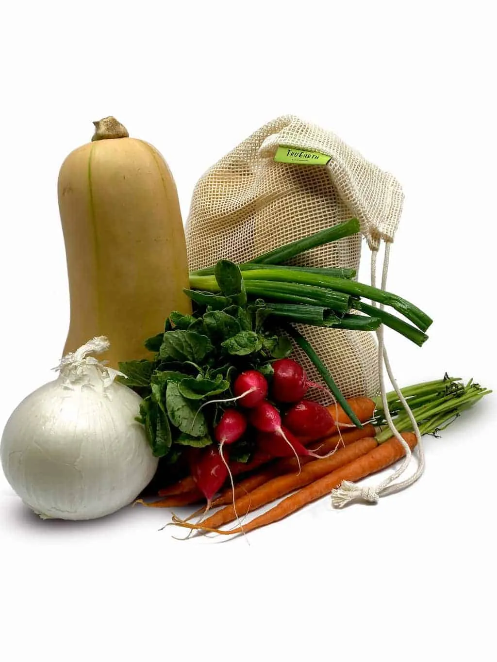 Tru Earth Reusable Cotton Mesh Produce Bags by Tru Earth, Set of 6 (3-medium, 3-large)