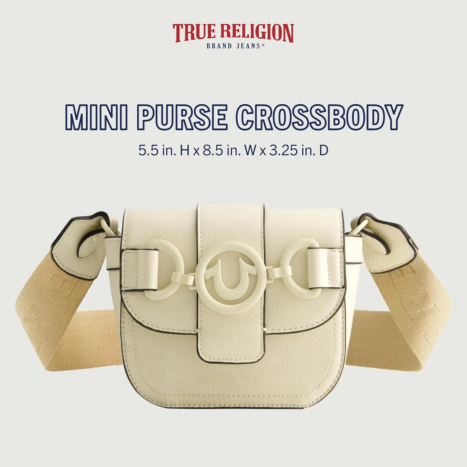 True Religion Women's Crossbody Bag, Mini Purse Handbag with Adjustable Shoulder Strap and Coated Hardware