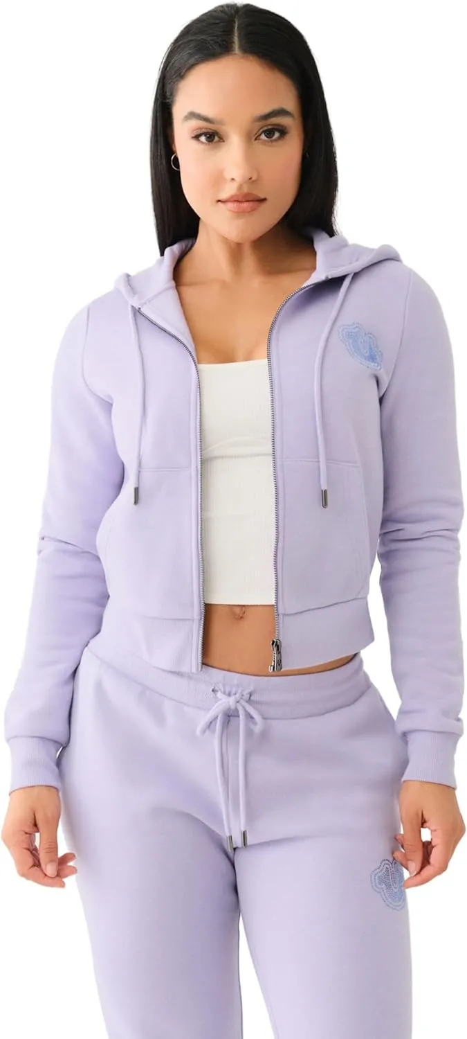 True Religion Women's Crystal Classic Zip Hoodie​