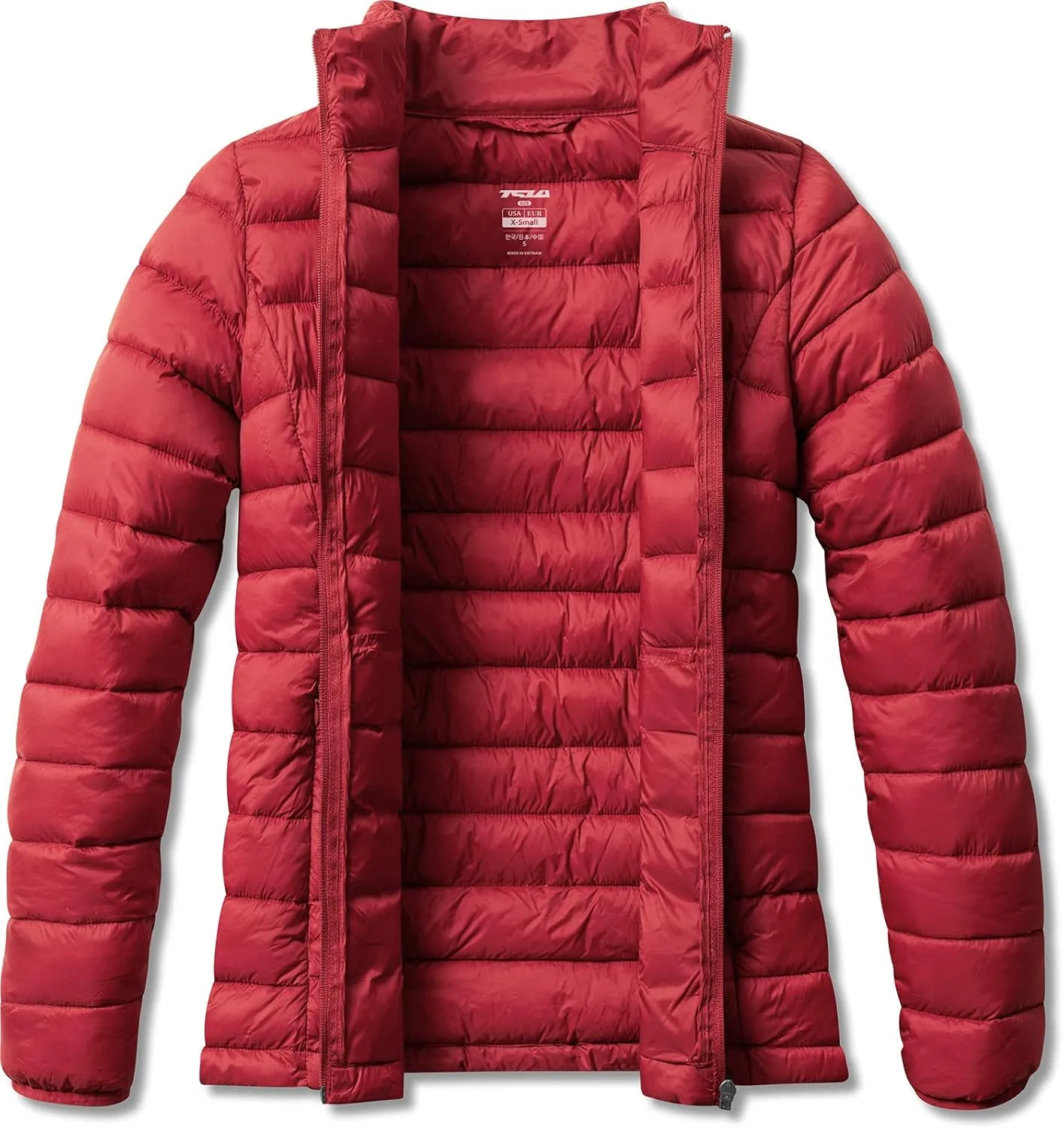 TSLA Women's Lightweight Packable Accent Puffer Jacket, Water-Resistant Winter Coat