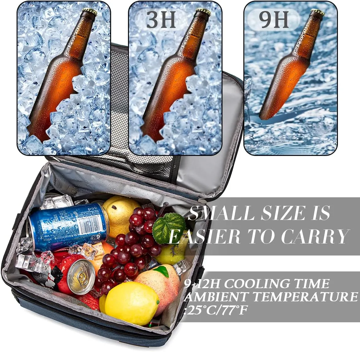 TuErcao Cooler Bag 24 Cans Leakproof Portable Collapsible Soft Cooler Small Ice Chest for Beach Camping Travel Cooler for Car, 15qt Lunch Box Cooler for Men Work Picnic