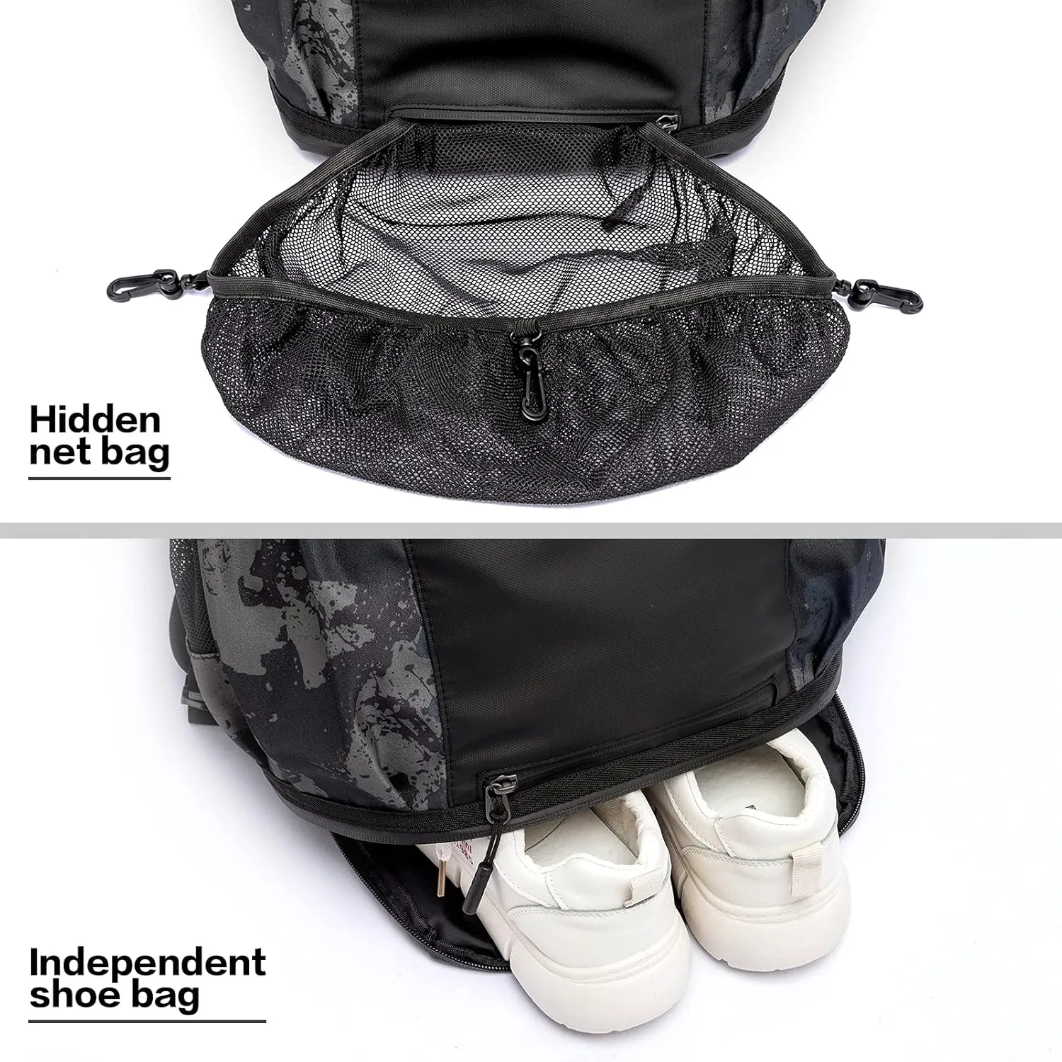 TUGUAN Baseball Backpack Equipment Bag for Adult with 2/4 Bat Holder & Fence Hook Lightweight Mens Softball Bag with Shoes Compartment Coaches Catchers Team Baseball Gear Bags Youth Boys