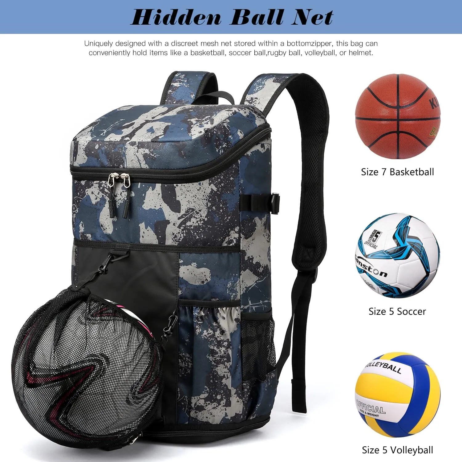 TUGUAN Baseball Backpack Equipment Bag for Adult with 2/4 Bat Holder & Fence Hook Lightweight Mens Softball Bag with Shoes Compartment Coaches Catchers Team Baseball Gear Bags Youth Boys