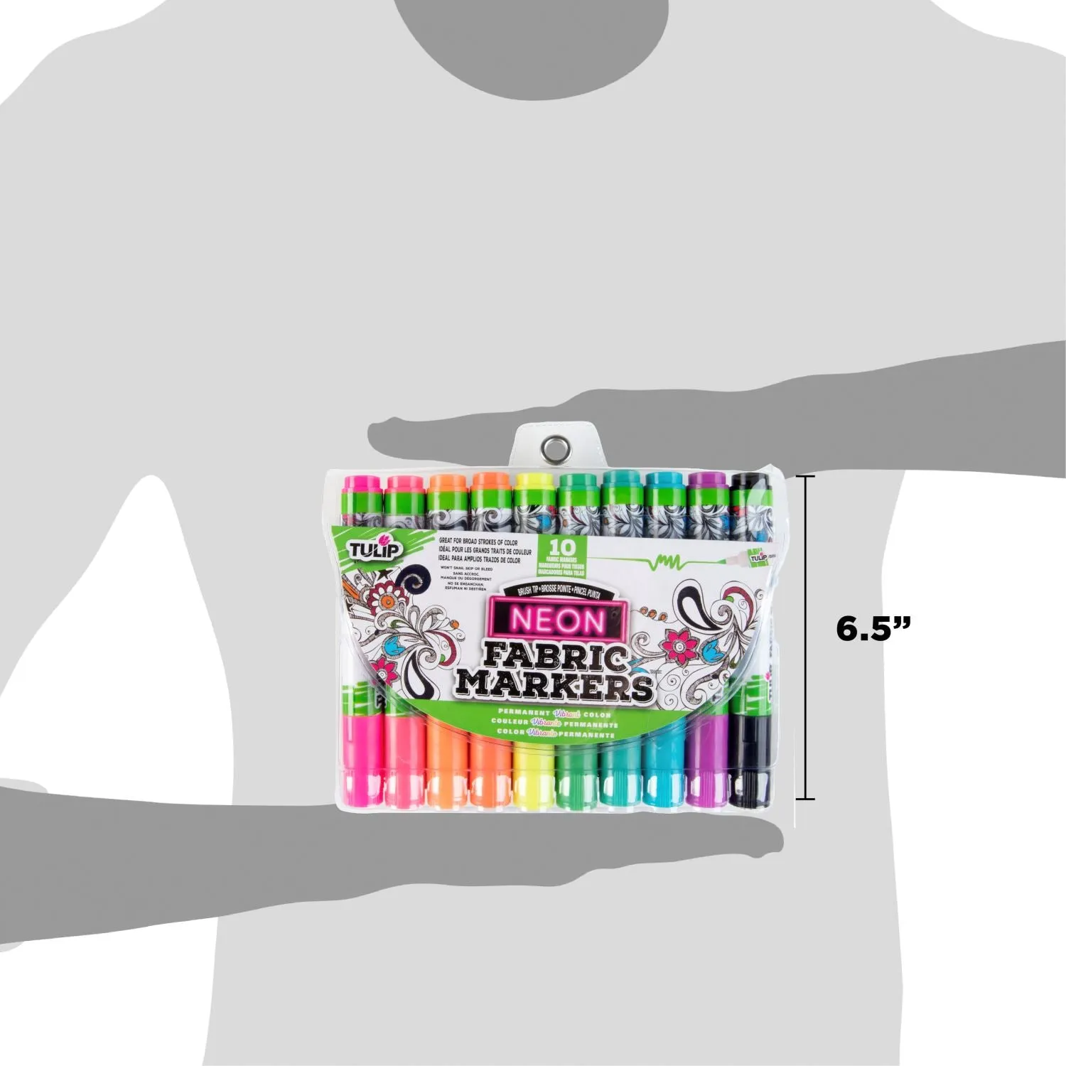 Tulip Brush-Tip Fabric Markers Neon 10 Pack