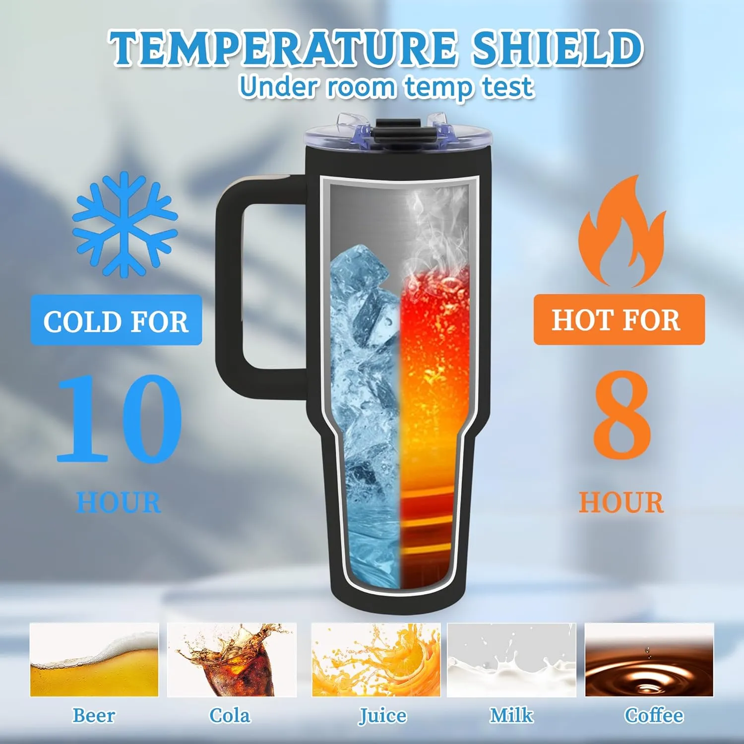 Tumbler Gifts for Women, 40oz Butterfly Tumbler with Handle and Straw, Insulated Stainless Steel Travel Mug, Holiday, Birthday Gifts for Women, Friends, Daughter, Mom