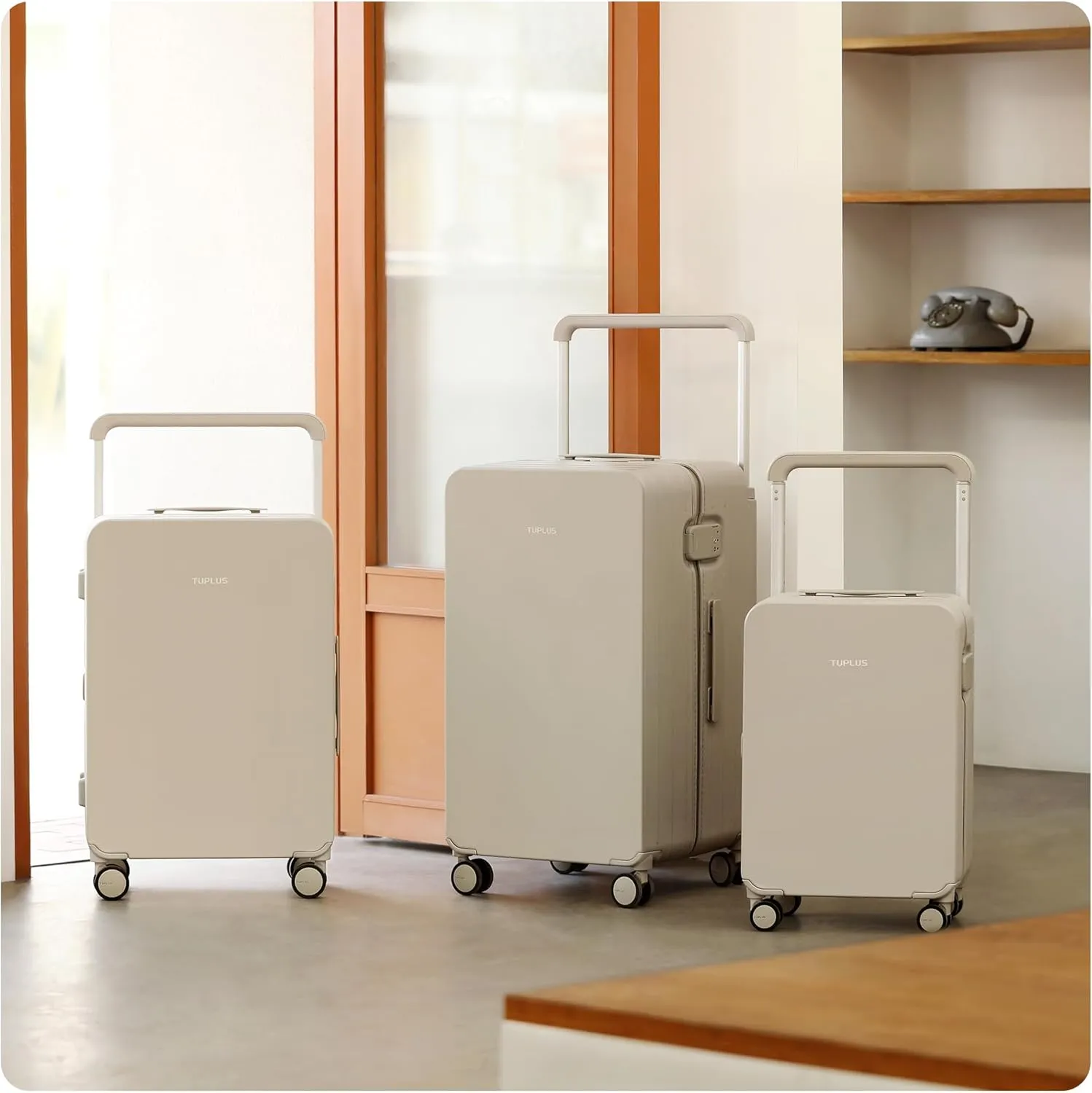 TUPLUS Suitcase Lightweight Luggage Hard Shell Suitcase with 4 Spinner Wheels Hold Check in Travel Case, Impression Series