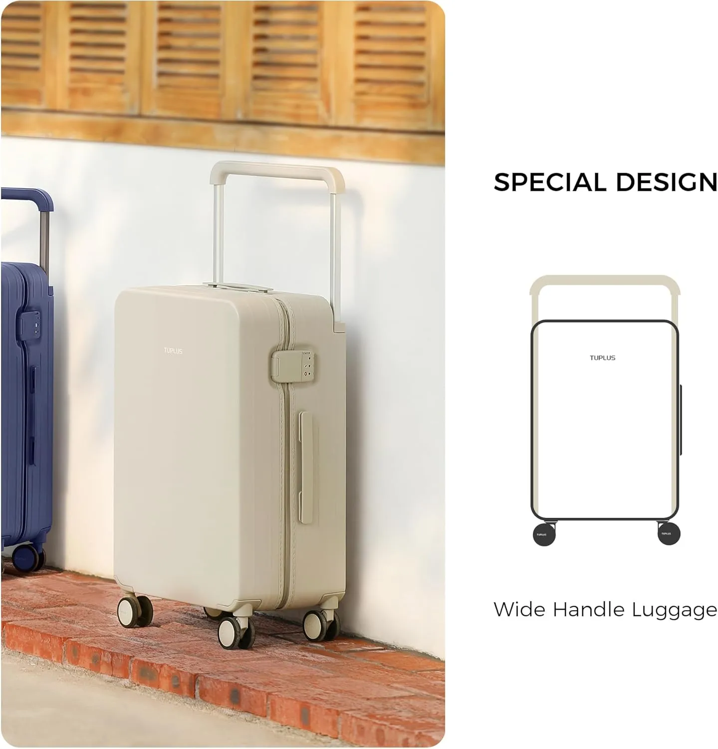 TUPLUS Suitcase Lightweight Luggage Hard Shell Suitcase with 4 Spinner Wheels Hold Check in Travel Case, Impression Series